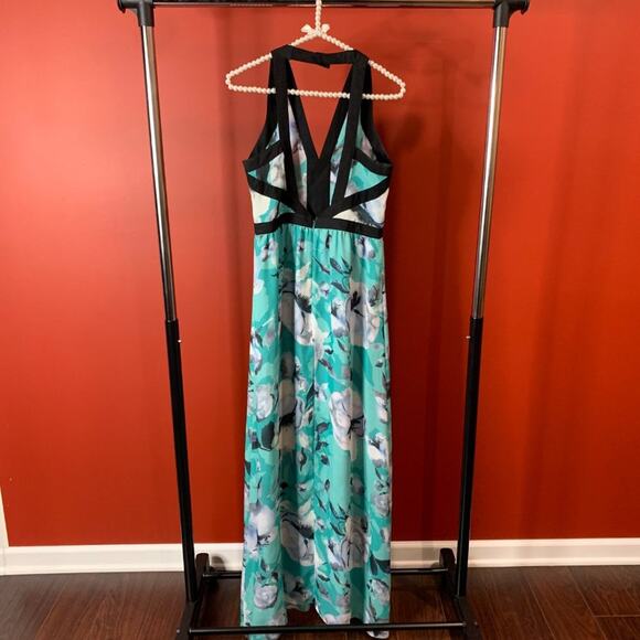 Parker Blue/Green Floral Maxi Dress Size Small - Picture 9 of 9